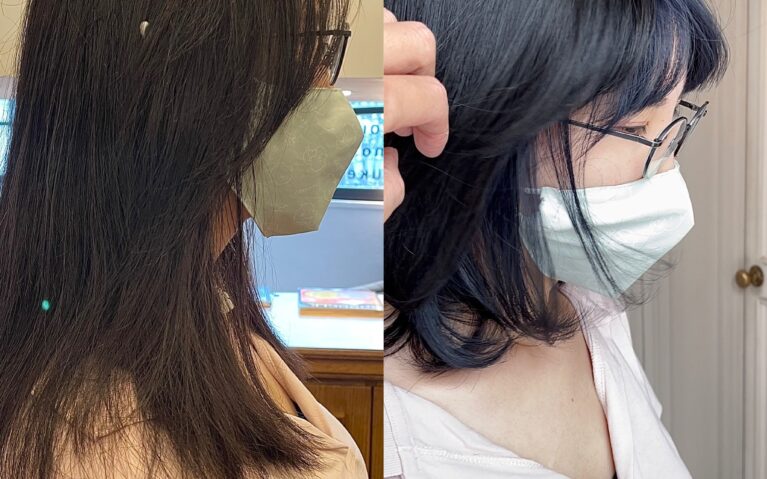 underneath hair colour before and after
